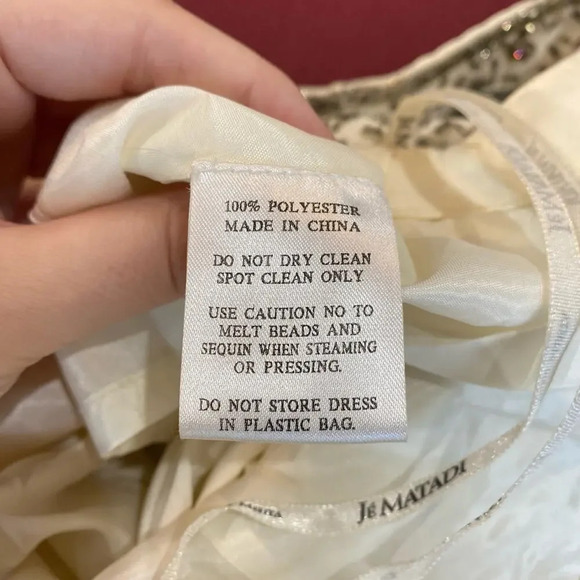 JE MATADI by Sean Mehta White Formal Evening Gown One Shoulder Beaded Size XS - Picture 8 of 8